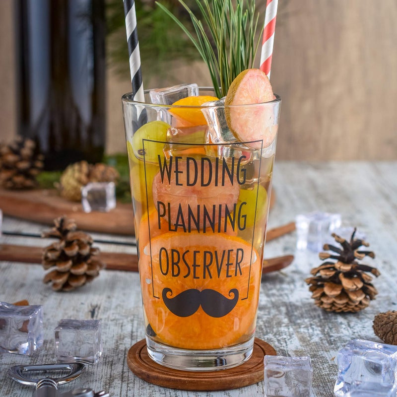 Greenline Goods â€“ Toasting Glasses for Bride and Groom | Set of Two (1 Beer & 1 Stemless Wine Glass) - Engagement Bachelorette Gifts for Bride Wedding Planning - Image 3